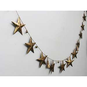 Rustic Iron Metal <b>Stars</b> Garland Bohemian Home Dcor Country Primitive Christmas Holiday Party Decoration Jute <b>Hanging</b> <b>Stars</b> - Product Image 2