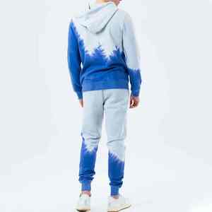 Chándal teñido con lazo para hombre transpirable cómodo con capucha con el mejor servicio OEM de fabricación chándal teñido con lazo - Product Image 2