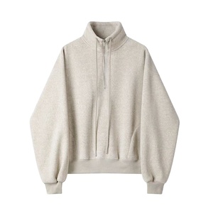 Streetwear estilo retro casual pareja media cremallera sudaderas con capucha hombres pullover sudadera Drop hombro chaqueta mujeres - Product Image 3