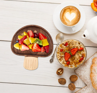 Plateau à champignons créatif en noyer noir bois massif poli jetable assiette à collation de fruits dessin animé mignon pour enfants excellente marque