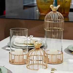 Wedding Brass Golden <b>Taper</b> Candlesticks Steel Metal <b>Candle</b> Holder Gold Stand - Product Image 3