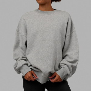 Sudadera Básica de Mujer, Felpa, Mezcla de Algodón y Poliéster, Cuello Redondo, Manga Larga, Estilo Holgado y Relajado, Prenda Exterior Elegante 2026 - Product Image 3