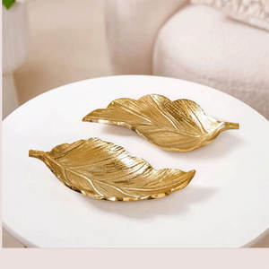 ชามใบเมเปิ้ลสีทองเงาอลูมิเนียมชามใบเครื่องครัวสำหรับงานแต่งงานงานขึ้นบ้านใหม่ - Product Image 5