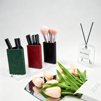 Support de bureau multifonctionnel en cuir PU personnalisé, porte-stylos et crayons, organiseur de pinceaux de maquillage, étui de rangement pour lunettes