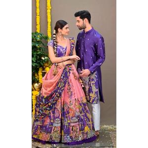 Más demandado tradicional Kalamkari Lehenga Choli con bordado Seqance trabajo para bodas o Navratri a precio de fábrica - Product Image 3