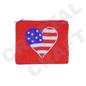 Portefeuille avec pochette à monnaie en perles de rocaille personnalisé Design Out Of Office Beau porte-monnaie avec accessoires à la mode - Product Image 2