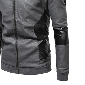 Customized Best Design High Quality Stand Collar <b>Men</b> <b>Leather</b> <b>Jacket</b> New Fashion Genuine <b>Leather</b> <b>Jackets</b> for <b>Men</b> - Product Image 4