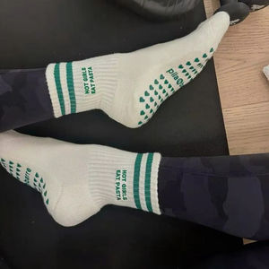 Heart Grip Crew <b>Socks</b> Anti Slip Cotton Stretch Breathable Cozy Yoga Pilates Fitness Trendy Indoor Workout <b>Socks</b> - Product Image 5