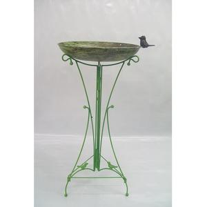 Bain et mangeoire pour oiseaux en or antique design vintage avec support en métal noir à bas prix - Product Image 3