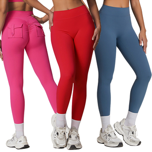 Femmes Super élastique taille haute Yoga Gym Leggings décontracté entraînement Scrunch Cargo poche sans couture Yoga pantalon 2025 - Product Image 2