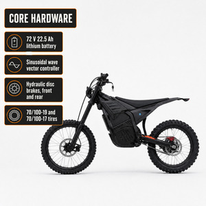 Stock disponible en entrepôt européen et américain. <span class=keywords><strong>Moto</strong></span> électrique tout-terrain professionnelle pleine grandeur 19 pouces 4500W 72V sans balais 80 km/h - Product Image 4