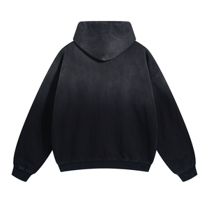 Peso pesado personalizado Regular Fit 100% algodón polar en blanco liso Streetwear Vintage invierno pulóver desgastado bolsillo sudaderas con capucha - Product Image 3