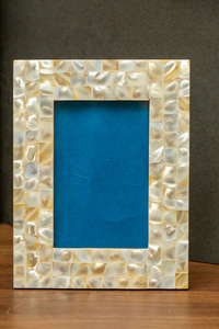 Cadre photo carré en nacre fait à la main décor de bureau élégant cadeau de mariage de qualité supérieure décoration indienne en gros - Product Image 5