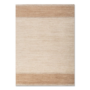 พรมทอมือลายเส้นสีเบจและสีน้ำตาลทรงสี่เหลี่ยมผืนผ้าขนาดใหญ่สำหรับห้องนั่งเล่นและห้องนอน-สไตล์คลาสสิกทำมือสำหรับวัยรุ่น - Product Image 1