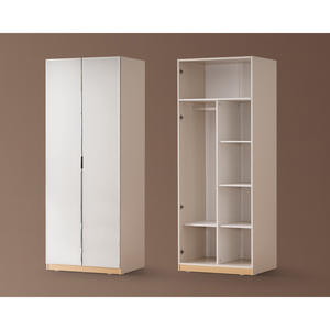 Athome Madrid Modular 2-Door Wardrobe with Adjustable 7 <b>Shelves</b> 202 cm Height Includes <b>Mirror</b> - Product Image 1