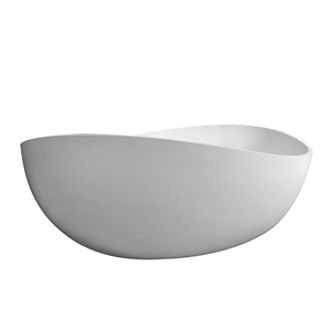 Baignoire autoportante irrégulière moderne en surface solide émaillée blanc mat durable pour adultes - Product Image 6