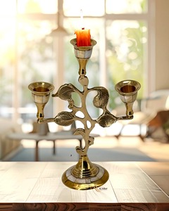 Antique Style Metal <b>Candle</b> Holder Decorative Centerpiece for Living Room and Dining Table Decor - Product Image 5