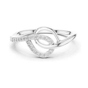 Anillo de Diamantes de Laboratorio de 0.12 CT con Pavé para Mujer, Claridad VVS-VS EF, Oro de 18KT, 14KT, 10KT y Plata 925, Oro Rosa, Amarillo, Blanco - Product Image 1