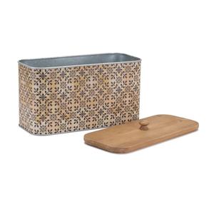 Best Seller <b>Wooden</b> Lid Floral Patterned Spice/Sugar Canister - Product Image 2