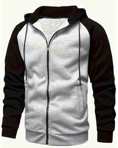 Cárdigan con capucha de manga larga de punto sólido de algodón 100% para hombre, sudadera de otoño e invierno con cremallera, diseño bordado, Jersey forrado - Product Image 4