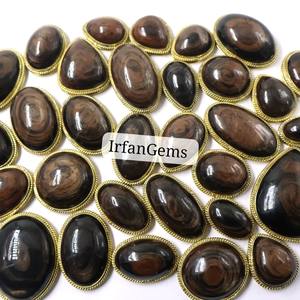 Lot en gros de pendentifs et breloques fantaisie en cuivre et obsidienne 100% naturels, faits à la main, de haute qualité, à rainures, formes variées - Product Image 4