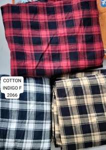 Material de exportación Unisex de primera calidad, tela de Camisa de algodón a cuadros índigo con patrón teñido de hilo de acabado suave para niños y niñas - Product Image 2