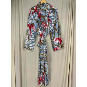 Recycled Silk Sari Women's Kimono Boho Chic Vintage <b>Beach</b> Cover Dress Lounge <b>Robe</b> for Resort Wear Regal Gypsy House <b>Robe</b> - Product Image 3