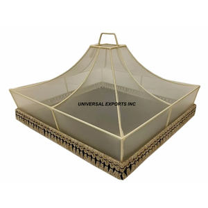 Bandeja de servicio de ratán de lujo, plato de servicio de diseñador de forma cuadrada, bandeja de servicio decorativa de Venta caliente - Product Image 1