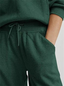 ชุดวอร์ม2ชิ้นสำหรับผู้หญิงชุดวอร์มแบบซิปครึ่งแขนเสื้อและกางเกงสำหรับผู้หญิงชุดเล่นกีฬาแขนยาวสำหรับฤดูใบไม้ผลิ - Product Image 3