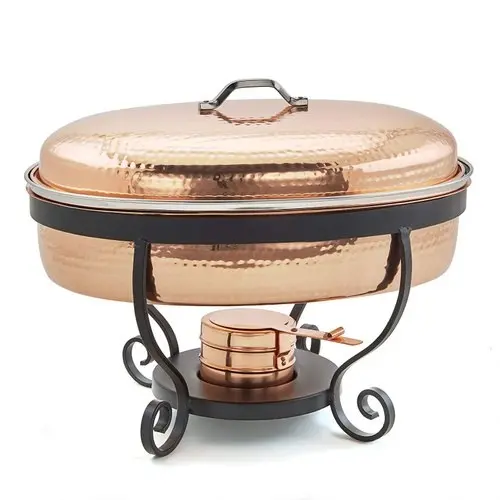 Chaffing Dish Copper Plated Luxury Warmer Food Serving Decorative Hotel & Restaurant Set Chaffing Dish