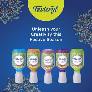Pegamento Líquido con Purpurina 3D Moderno Fevicryl, 20 ml x 5, para Tela, Multisuperficie, No Tóxico, Sin Costuras, Surtido, Manualidades para Ropa, Santa - Product Image 3