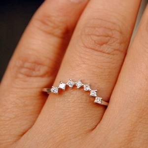 แหวนหมั้นเพชรสำหรับเจ้าหญิง10K ของขวัญแต่งงานทองสำหรับความรักของคุณ - Product Image 1