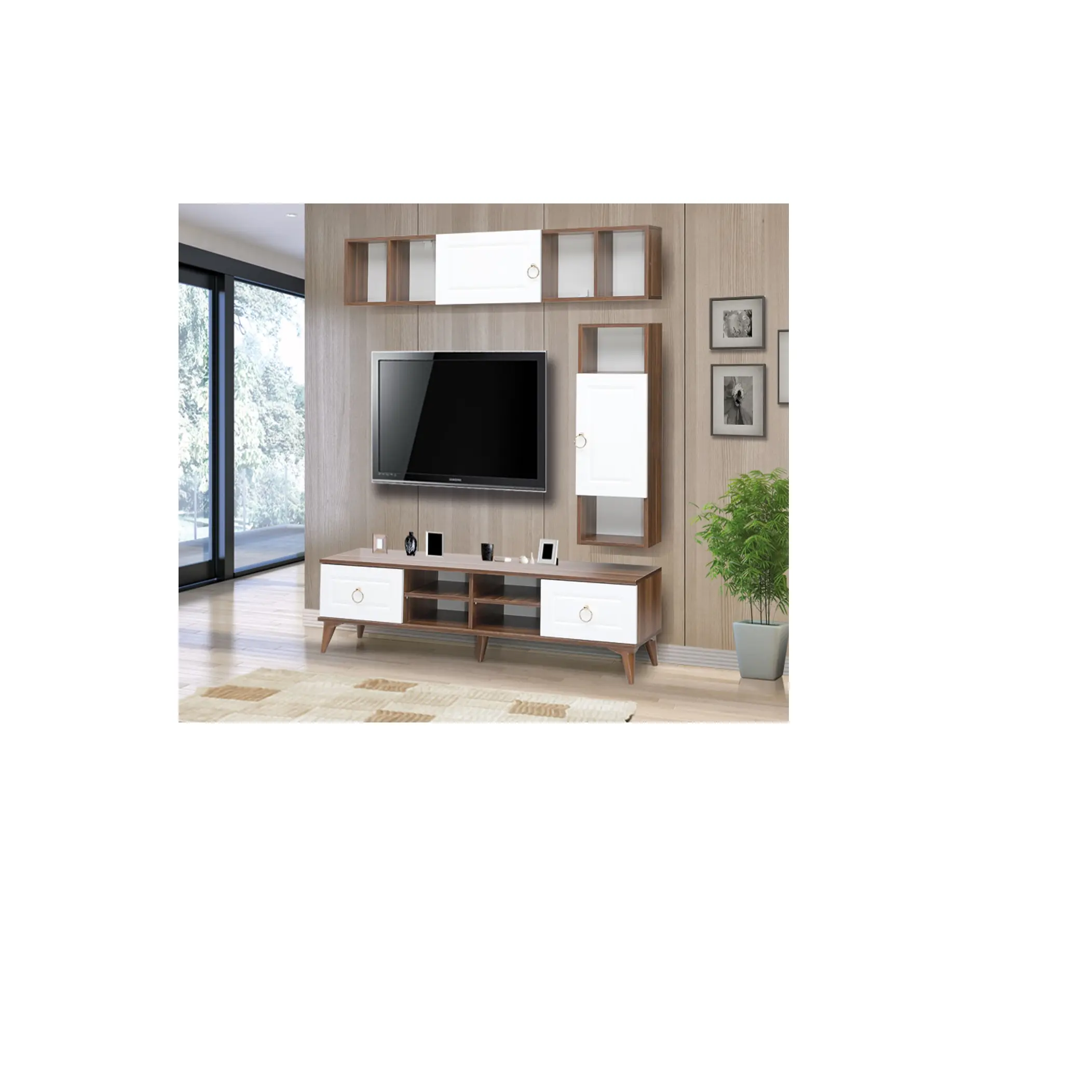 Подставка для телевизора в современном стиле, современный стеллаж для ТВ и приставки, деревянная ТВ-подставка для консоли, Сделано в Турции