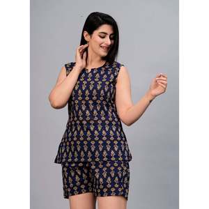 Conjunto de Bata de Baño Personalizable para Mujer, Estampado Marino, Cintura Elástica, Cierre de Botones, Tejido Suave y Transpirable - Product Image 6
