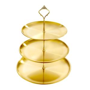 Round <b>Two</b> <b>Tier</b> Metal <b>Cake</b> <b>Stand</b> For Trendy Modern Homes Giving Stylish Bold Dessert Display - Product Image 3