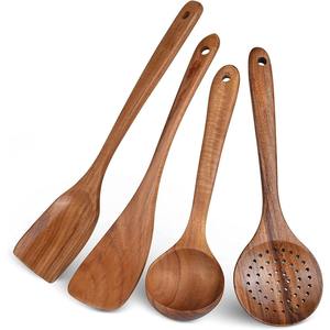 <b>Wooden</b> Cooking Tools <b>Wooden</b> Natural Nonstick Wood <b>Spatula</b> Spoons Durable Healthy Cooking Utensils Set - Product Image 5