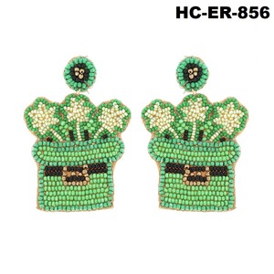 Pendientes de cuentas inspirados en diseñador elegante con cuentas de vidrio accesorio decorativo Ideal para mujeres para Navidad Halloween - Product Image 5