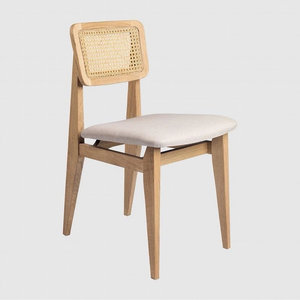 Chaise de salle à manger minimaliste en teck avec dos en rotin-Meubles de maison élégants pour les acheteurs - Product Image 1