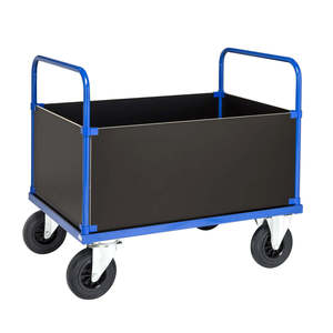 Heavy Duty Four-Wheel Folding Container <b>Trolley</b> Strong Plywood Frame Platform Customizable OEM for Warehouse Storage <b>Tool</b> - Product Image 1