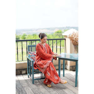 Ensemble femme URGE-2Piece, chemise et pantalon brodés en tissu lawn - BIC-244 - Product Image 2