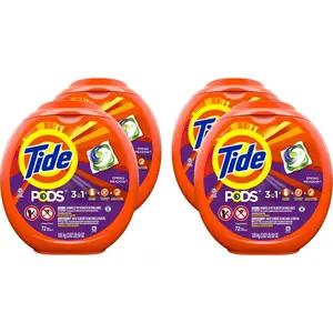 Tide Power Pods Laundry Detergent Pacs with Febreze Freshness with Odor Eliminators, Spring & Renewal Scent, 45 Count