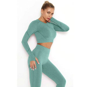 2024 personnalisé XXL femmes Yoga costume respirant 2 pièces sport soutien-gorge Leggings Fitness Yoga ensemble haute qualité vêtements de sport-vente en gros - Product Image 4