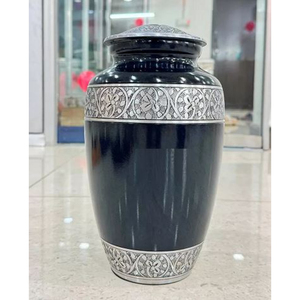 Human Ashes <b>Memorial</b> <b>Pet</b> Urn Luxurious Grey Black And Gold Stripes Of Cremation Urn Stands Flowing Gown Urns Factory Price - Product Image 4