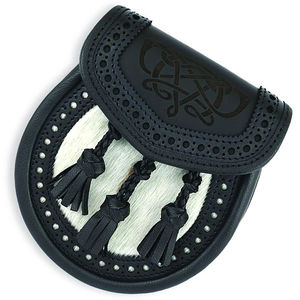 Sporran écossais en cuir noir tendance 2025 pour kilt et accessoires de sac avec votre logo personnalisé, service OEM - Product Image 2