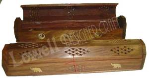 Tower <b>Wooden</b> Incense Holder <b>Box</b> with Carved Design for Aromatherapy Yoga Meditation with Ash Catcher and Cone <b>Storage</b> - Product Image 5