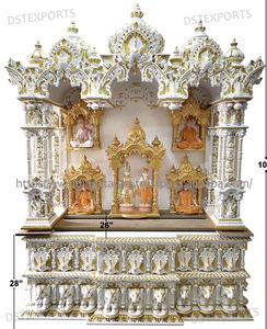 Jaïnisme Mandir personnalisé en bois de teck aspect marbre or blanc grande taille en bois Pooja Ghar DST exportations vente de temple pliable USA - Product Image 2