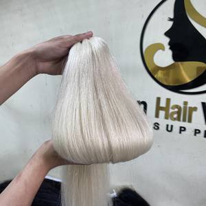 Mèches malaisiennes à Double Drawn, cheveux vierges lisses, couleur platine, nouvel produit - Product Image 6