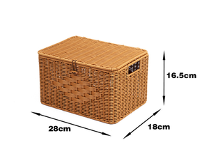 MSH Large Rectangular <b>Plastic</b> Woven Storage <b>Basket</b> Durable and Aesthetically Pleasing Organizer - Product Image 4