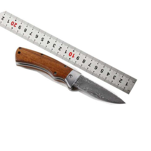 Cuchillo Compacto de Hoja Fija de Damasco con Mango de Madera, Personalizable OEM para Uso en la Cocina, de Pakistán - Product Image 5