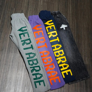 Pantalones de chándal apilados personalizados para hombre, pantalones de chándal acampanados Unisex con serigrafía lavada con ácido, pantalones y pantalones de algodón para mujer de Viral - Product Image 4